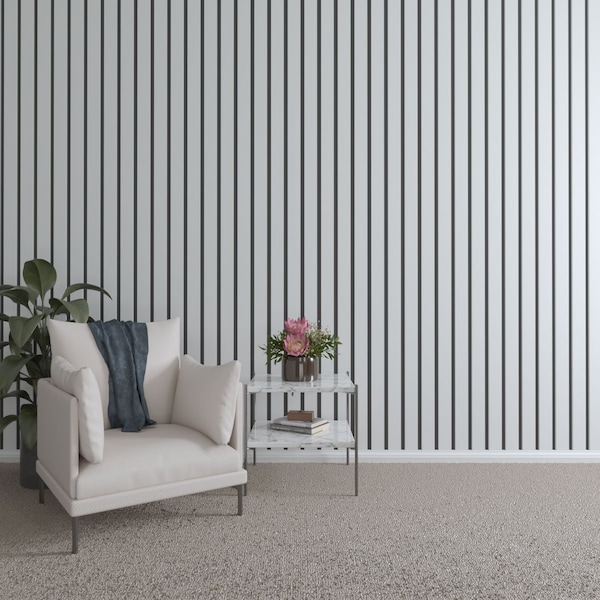 Ekena Millwork 48H x 5/8T Adjustable PVC Slat Wall Panel Kit w/ 3W Slats, Unfinished contains 15 Slats SWP60X48X0625UN - main